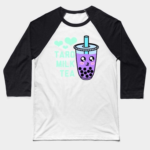 Taro Milk Tea Boba Baseball T-Shirt by faiiryliite